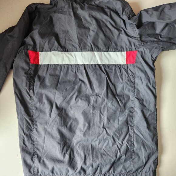 Columbia Youth Windbreaker Jacket Size 10/12 – Grey w/ Red & White Trim – Gently - Picture 7 of 9